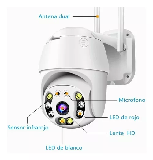 Cámara Ptz De Seguridad Wifi Hd1080p Alarma Camara Exterior - Imagen 2