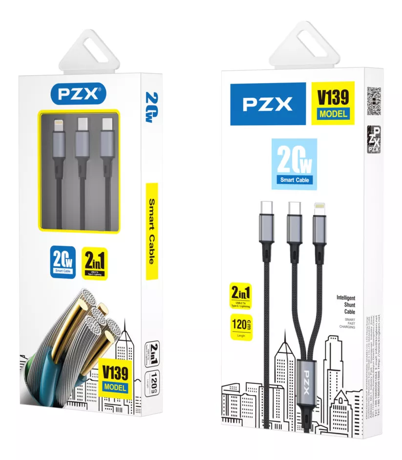 Cable De Datos Y Carga Rápida 2 En 1 20w Pd A Typec O iPhone