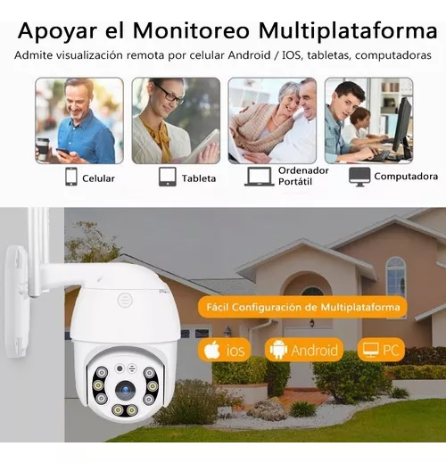 Cámara Ptz De Seguridad Wifi Hd1080p Alarma Camara Exterior - Imagen 7