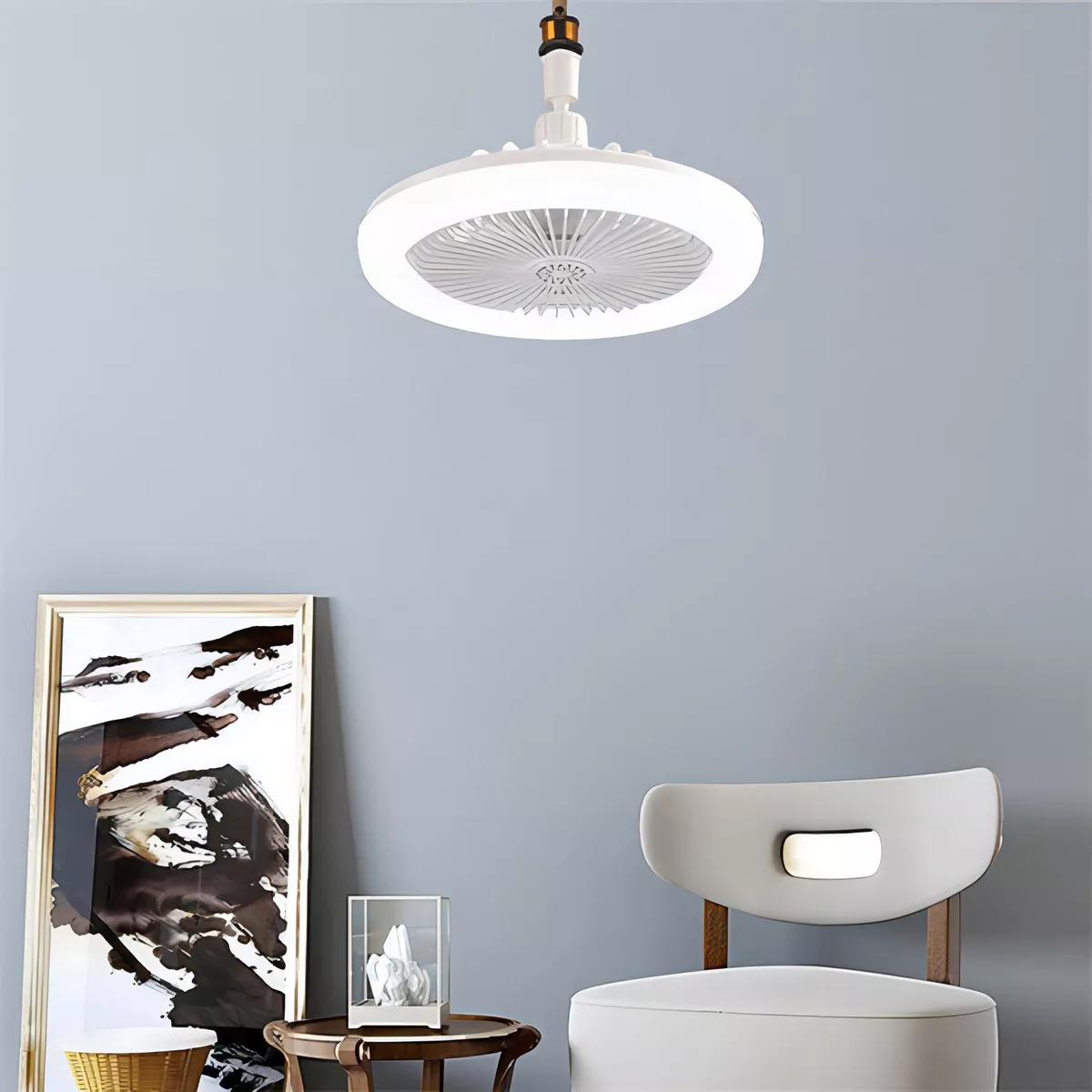 Ventilador De Torre Keluona E27 Ceiling Light Fan Turbo Estructura Color Blanco 110v - Imagen 3